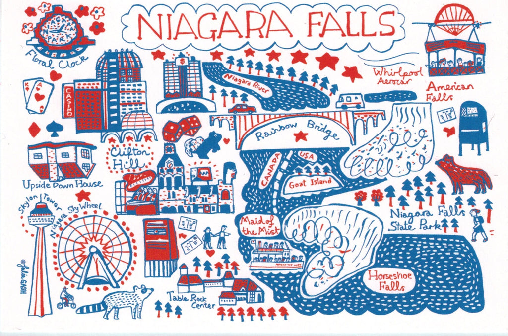 Niagara Falls Cityscape Postcard