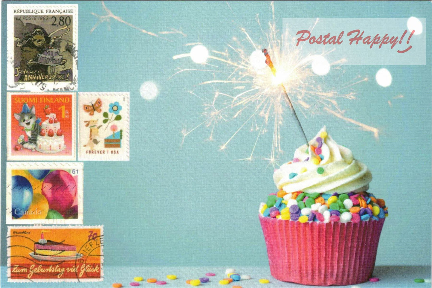 Birthday Stamps Postcard