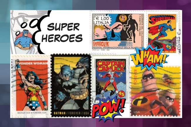 Super Heroes Stamps 3.0 Postcard